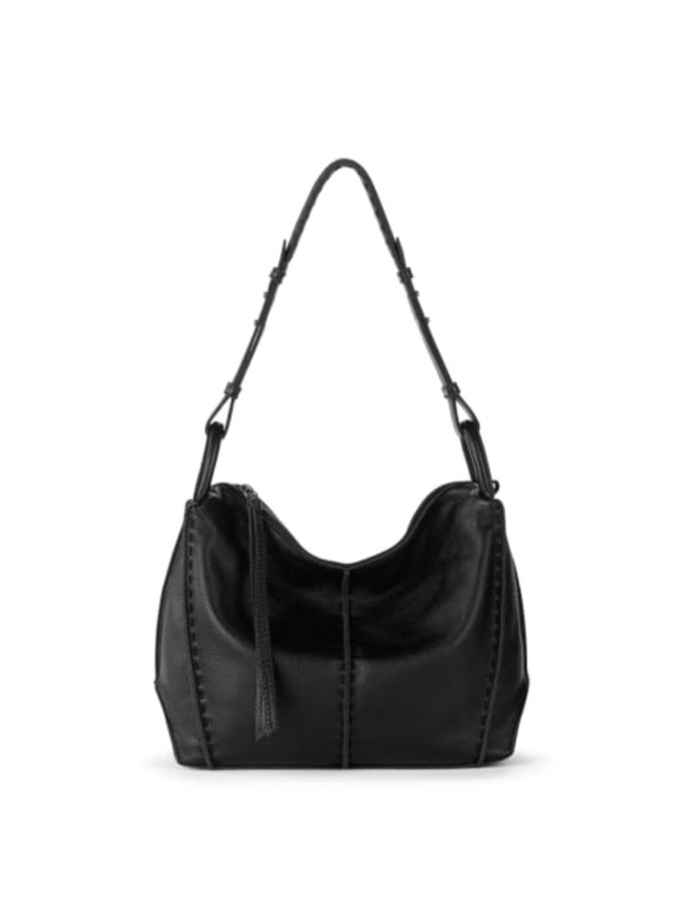 Large Leather Hobo Shoulder Bag with Zipper Pocket for Everyday Travel